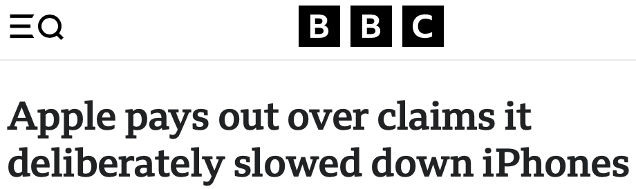 BBC: Apple pays out over claims it deliberately slowed down iPhones