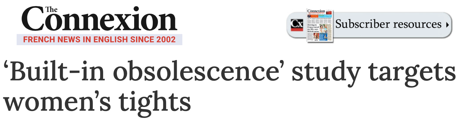 The Connexion: ‘Built-in obsolescence’ study targets women’s tights